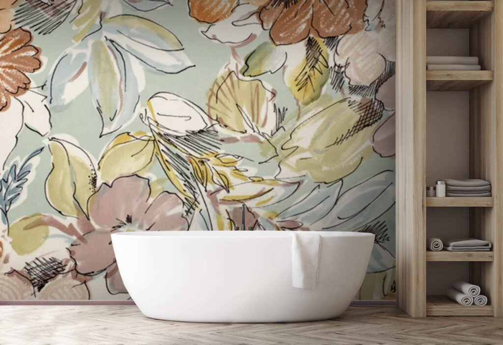 Botanical patterns in soft pastel hues