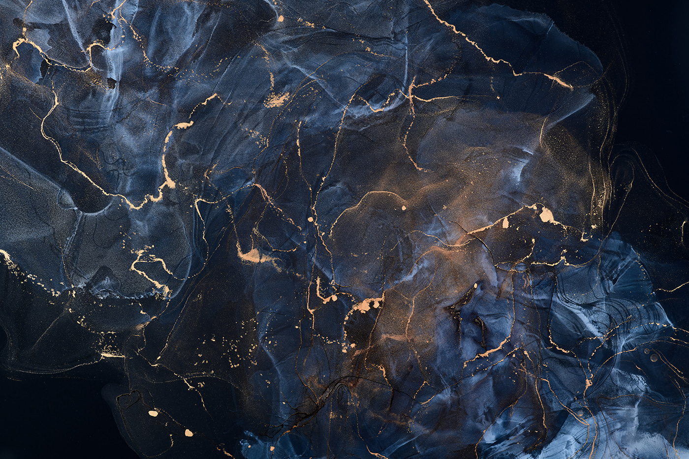 Midnight marbled with copper veins