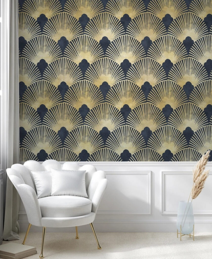 Elegant symmetrical art deco pattern