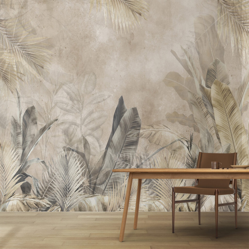 Elegant tropical foliage design artwork Elegant tropical foliage design artwork