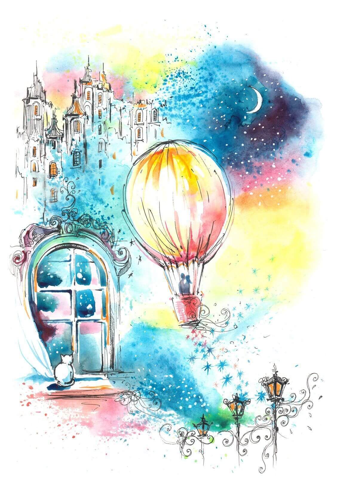 u67978p - Αερόστατο θερμού αέρα στον ουρανό - tegory