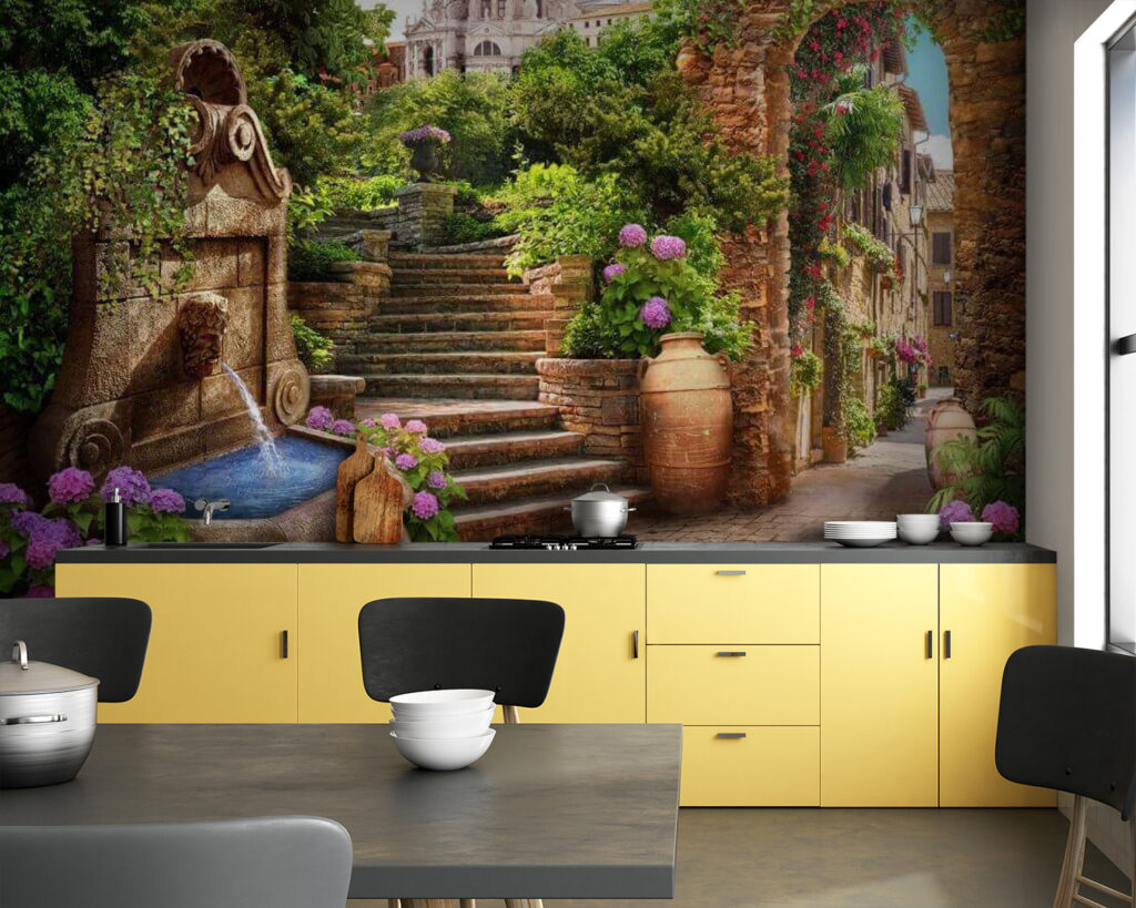 u67807pik83 1024x819 - Πέτρινο μονοπάτι με σιντριβάνι, σκάλες και λουλούδια - tegory