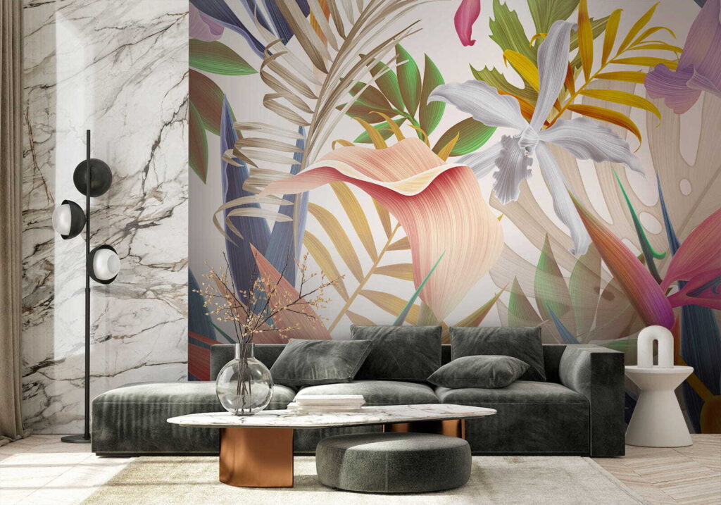 Vibrant tropical foliage in harmony