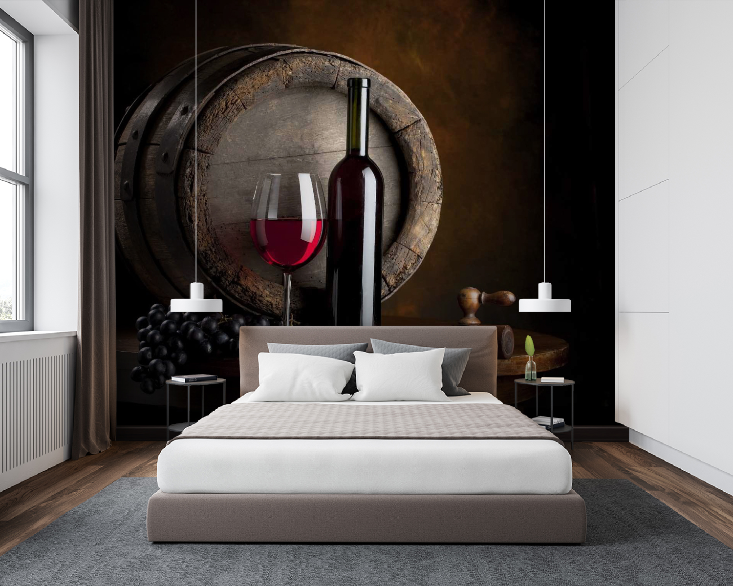 u65206pib94m - Μπουκάλι κρασί και ποτήρι σε τραπέζι - tegory