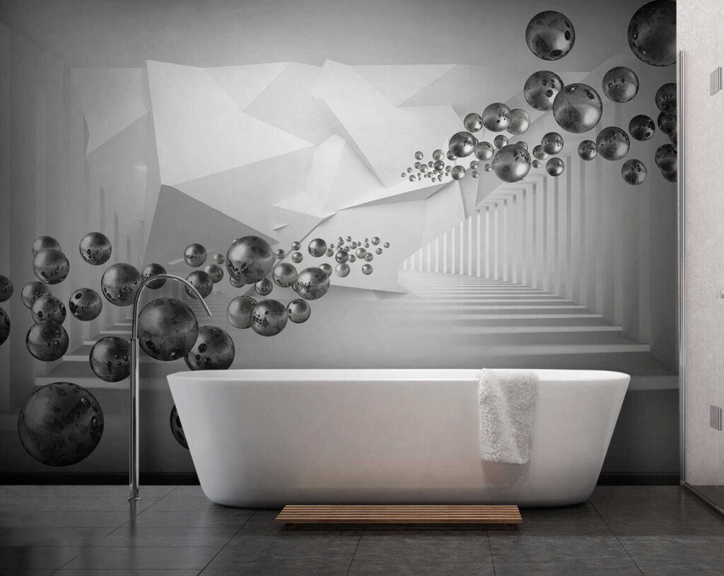 White room with white walls and white columns