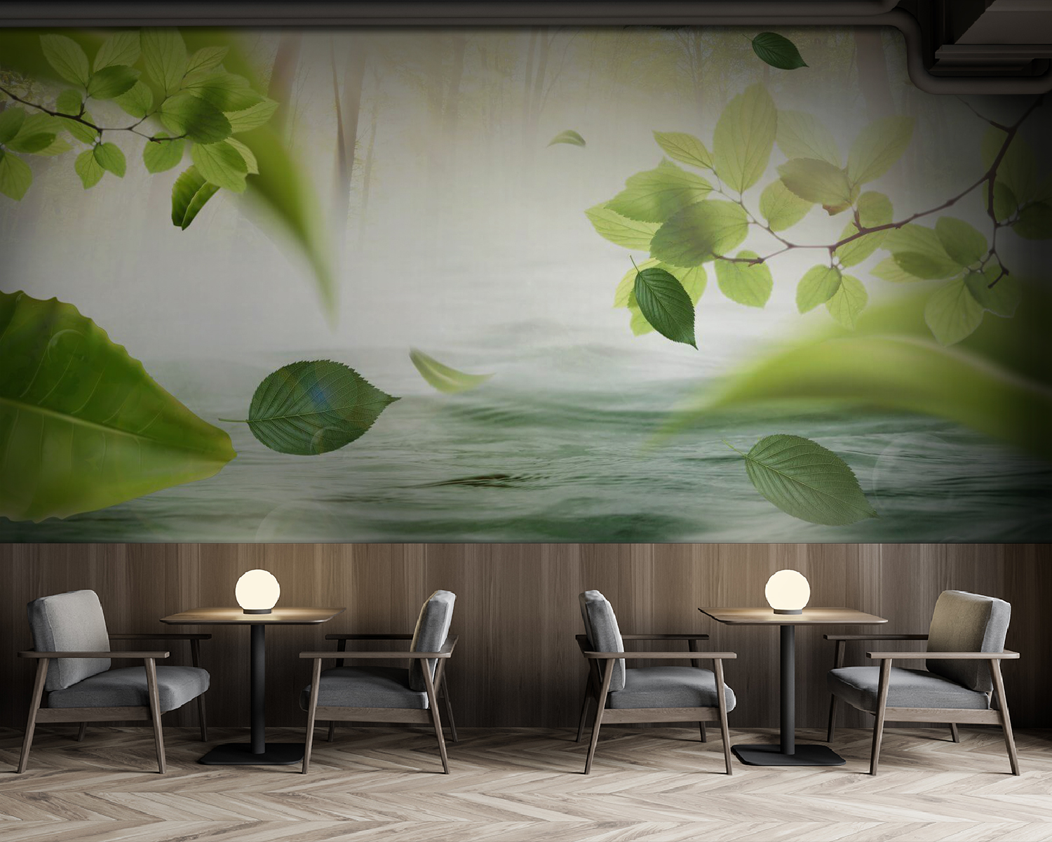 u62860piz137m - Νερό με φύλλα που πετούν στον αέρα - tegory