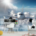 Ταπετσαρίες Ένα αεροπλάνο που πετάει στον ουρανό