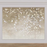 Ταπετσαρίες Κλαδί δέντρου με λευκά και μπλε λουλούδια