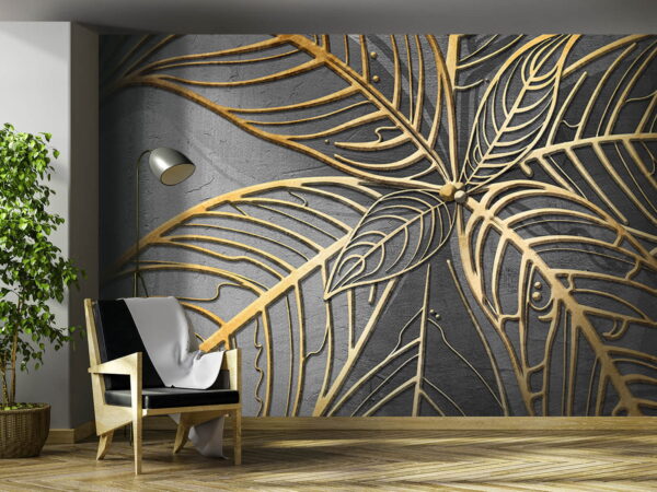 Ταπετσαρίες Ταπετσαρίες Καλλιτεχνικό σχέδιο με περίπλοκα φύλλα (Κωδικός προϊόντος: u59820)