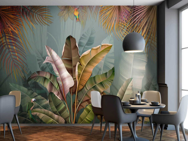 Tropical foliage with vibrant colors