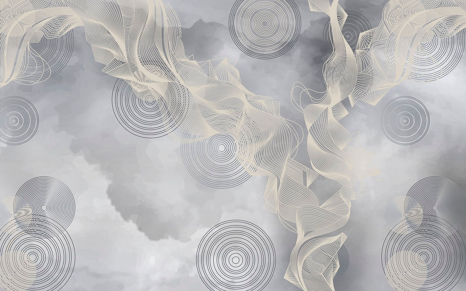 u58943p - Γκρι και λευκό φόντο με κύκλους και γραμμές - tegory