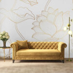 Ταπετσαρίες Μοτίβο λουλουδιών σε λευκό φόντο