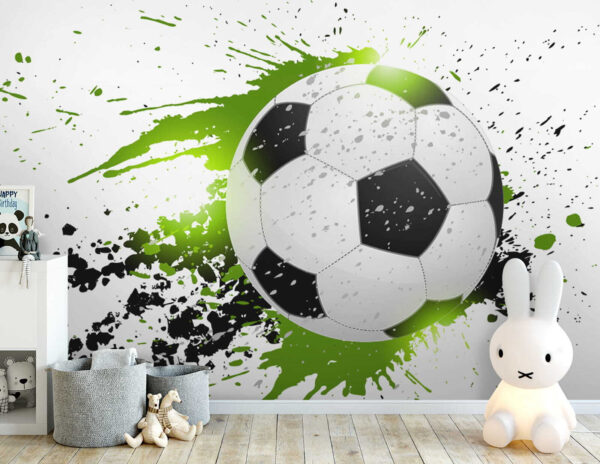 Football ball with splashes of paint