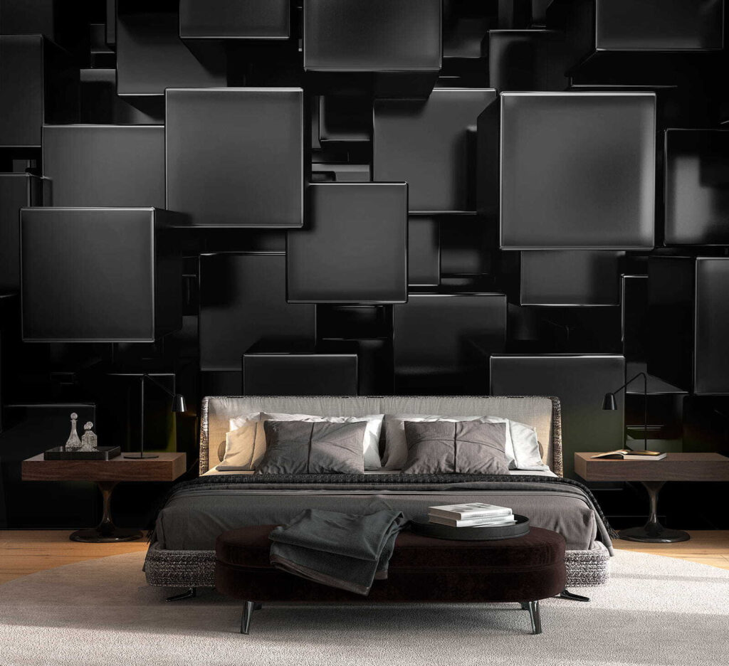 Group of black cubes