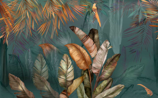 Painting of a bird and a plant