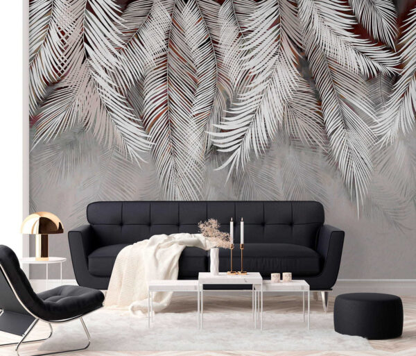 White feather on a gray surface