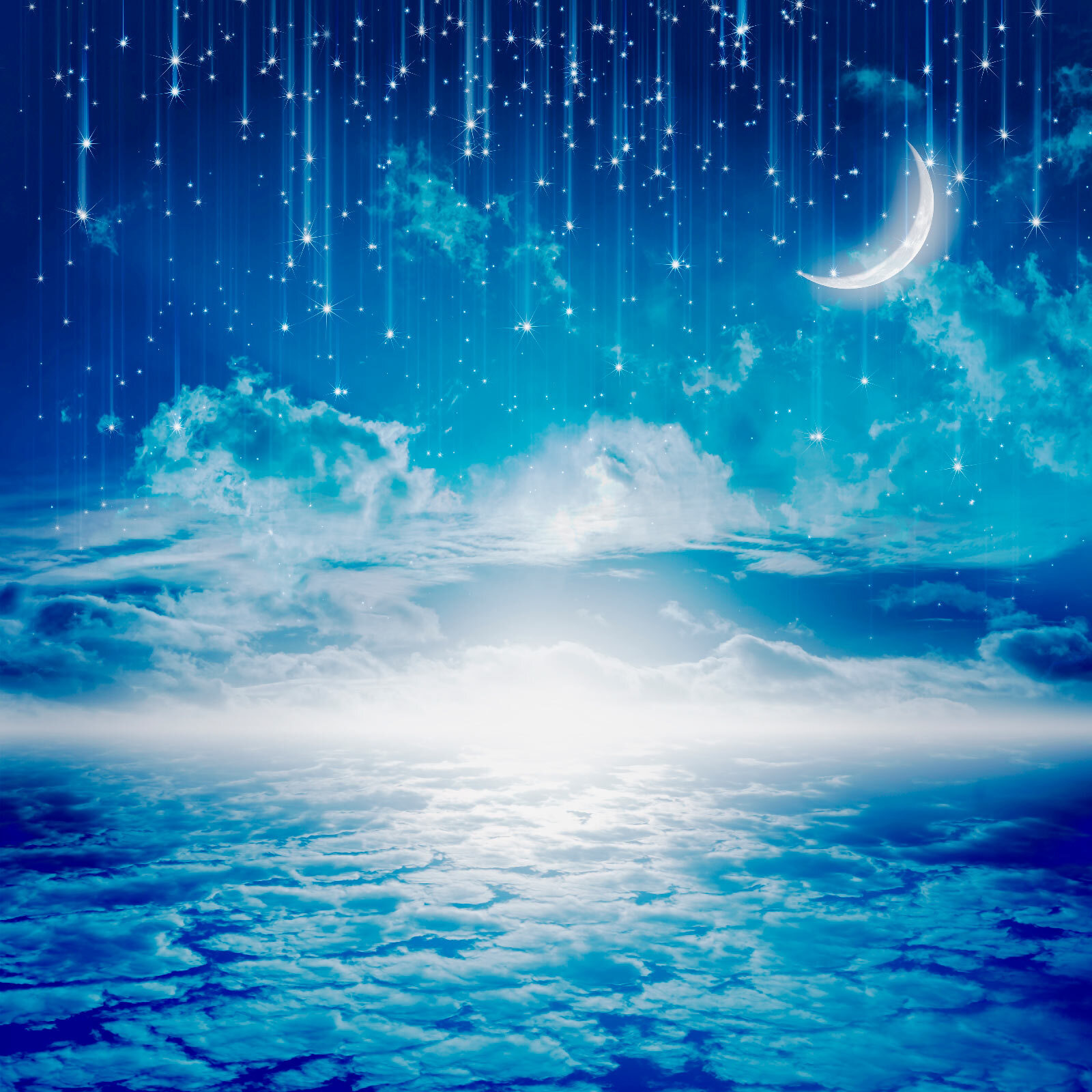 u44045p - Σελήνη και αστέρια στον ουρανό - tegory