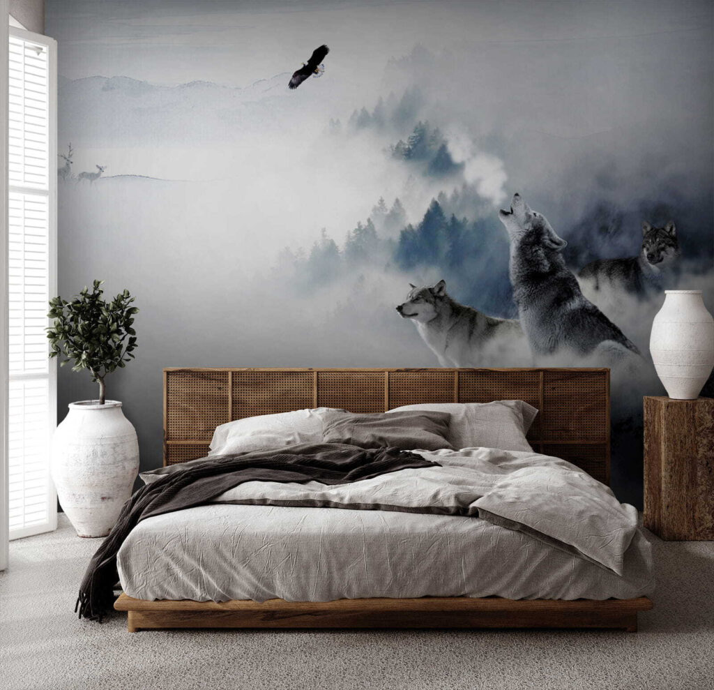 Wolf howling in the snow Wolf howling in the snow