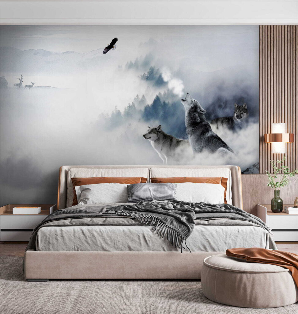 Wolf howling in the snow Wolf howling in the snow