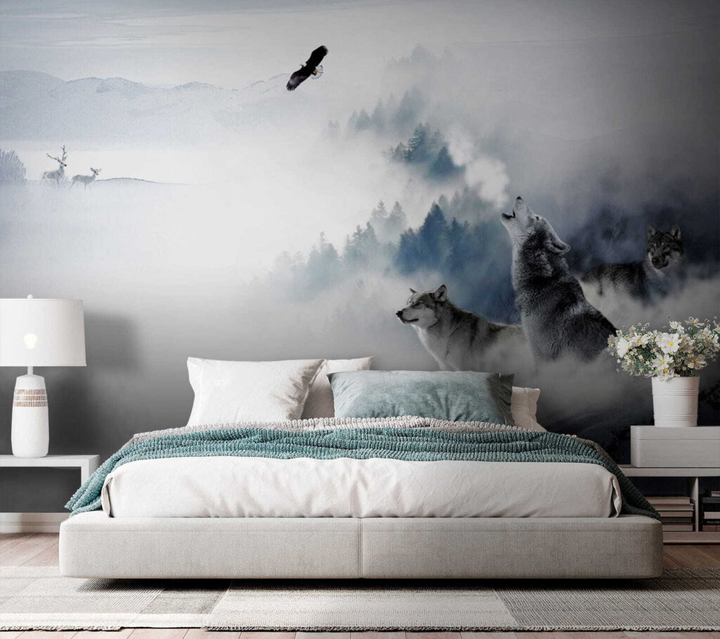 Wolf howling in the snow Wolf howling in the snow