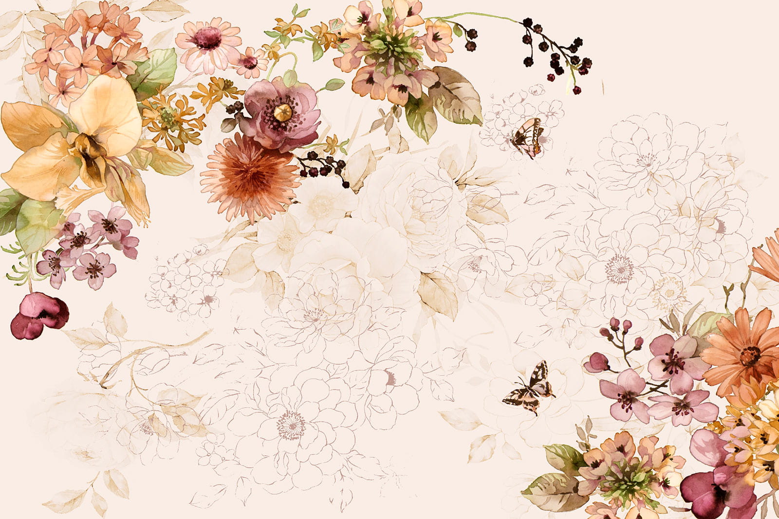 u40592p - Ντελικάτα άνθη σε απαλές αποχρώσεις - tegory