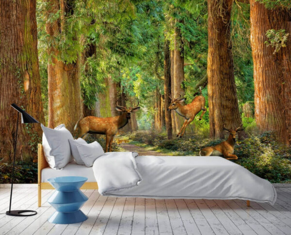 Ταπετσαρίες Ομάδα ελαφιών σε δάσος