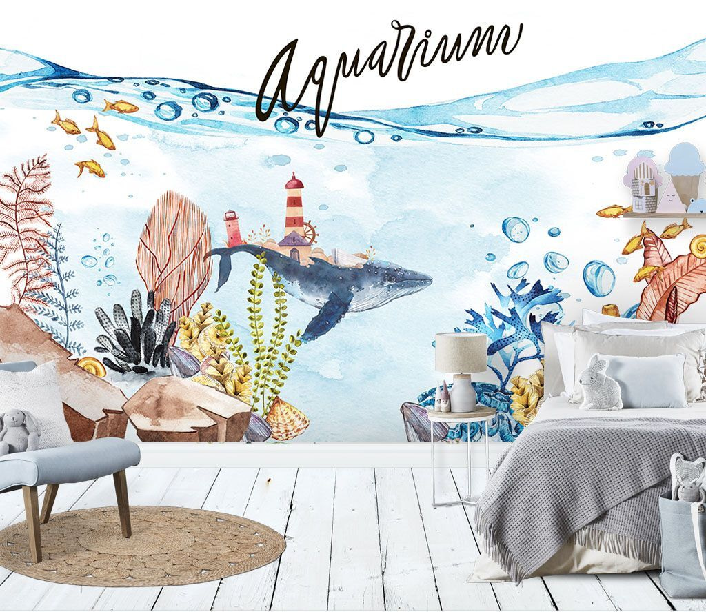 u34420pir1m - Υδατογραφία μιας φάλαινας και ενός φάρου - tegory