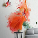 Ταπετσαρίες Πεταλούδα σε λουλούδι