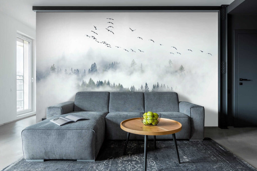 Birds flying in the sky