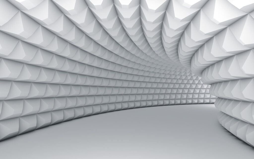 White tunnel with many squares White tunnel with many squares