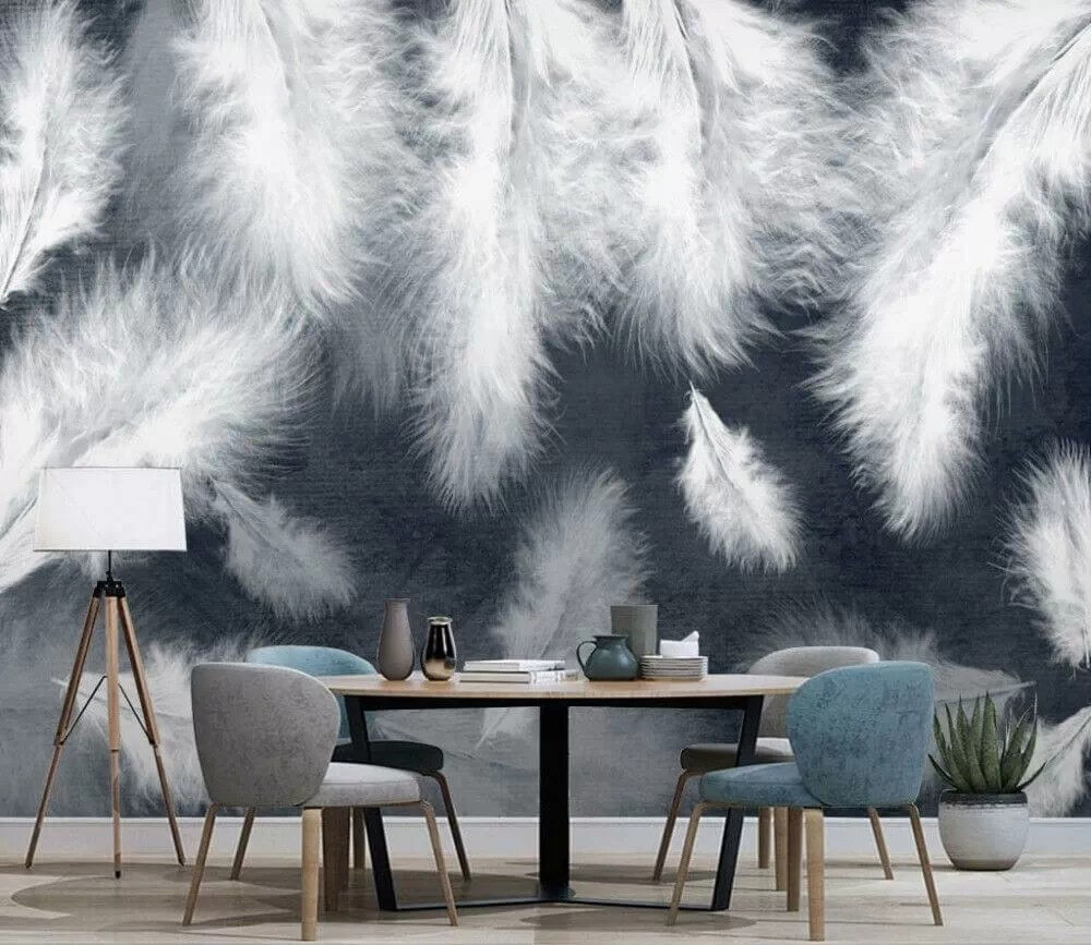 Group of white feathers