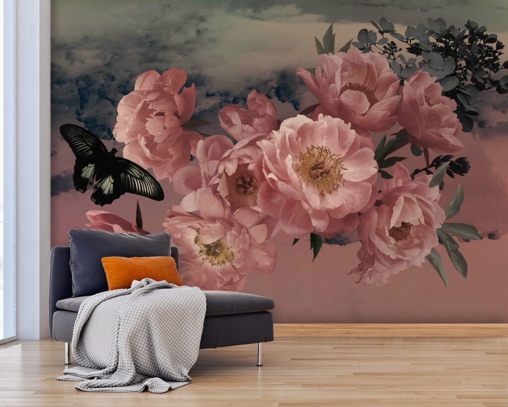 u30607pig25m 1024x819 - Πεταλούδα που πετάει πάνω από ένα μάτσο ροζ λουλούδια - tegory