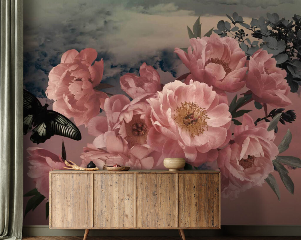 u30607pig21 1024x819 - Πεταλούδα που πετάει πάνω από ένα μάτσο ροζ λουλούδια - tegory