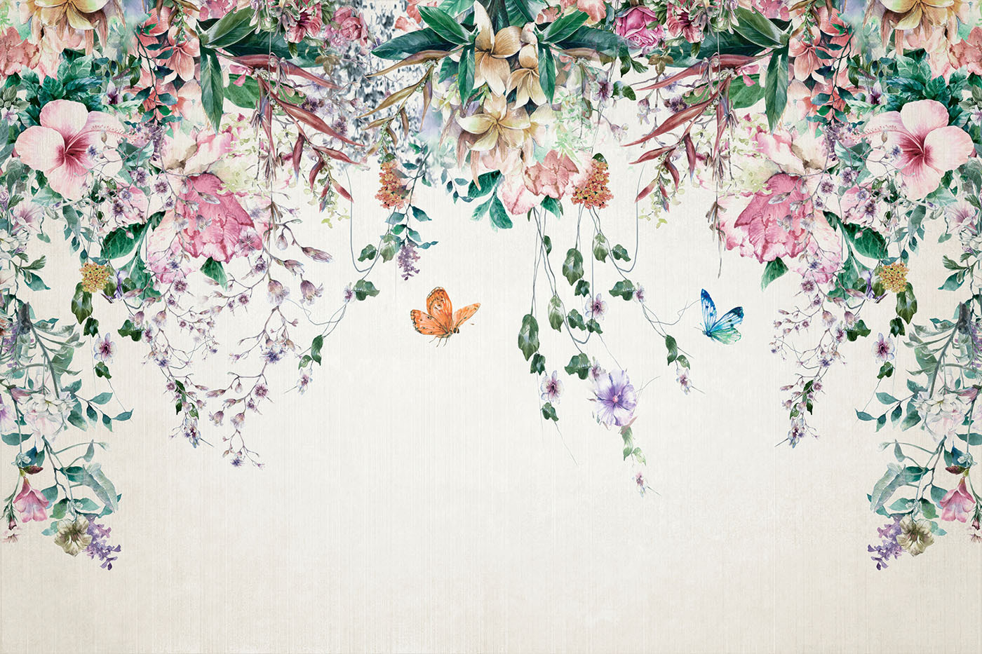 Painting of flowers and butterflies Painting of flowers and butterflies