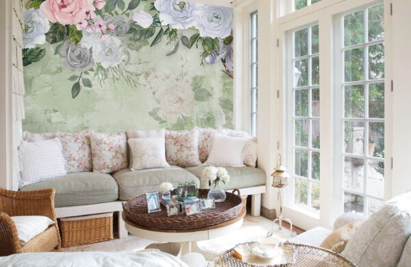 Ταπετσαρίες Ντελικάτα άνθη σε απαλές παστέλ αποχρώσεις