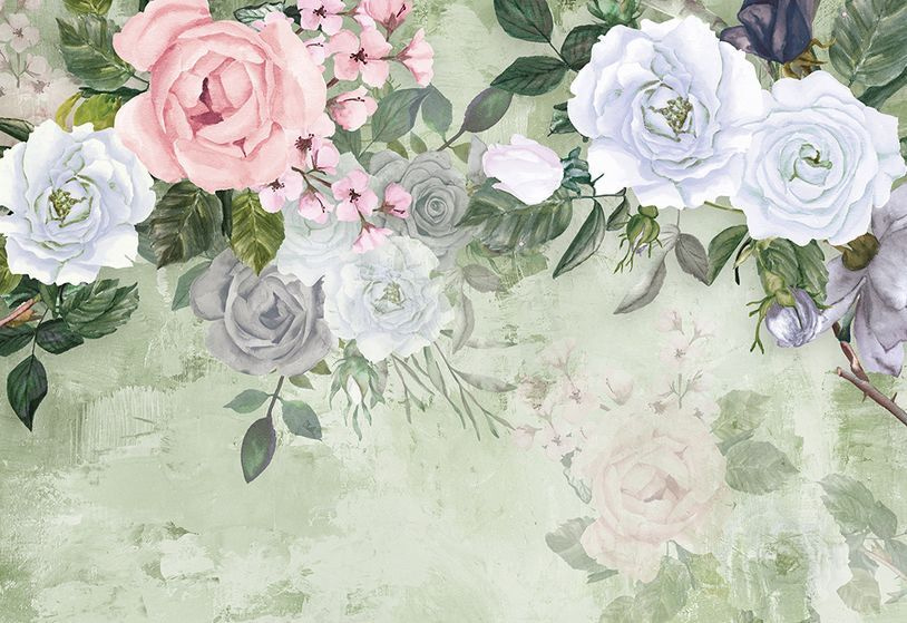 u24473p - Ντελικάτα άνθη σε απαλές παστέλ αποχρώσεις - tegory