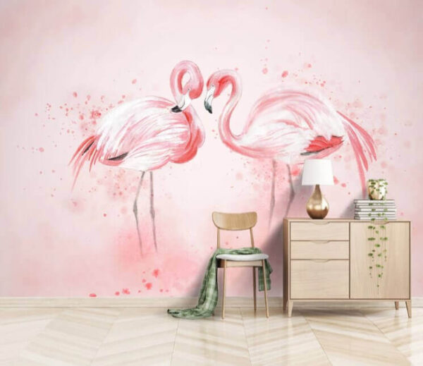 Two flamingos standing next to each other Two flamingos standing next to each other