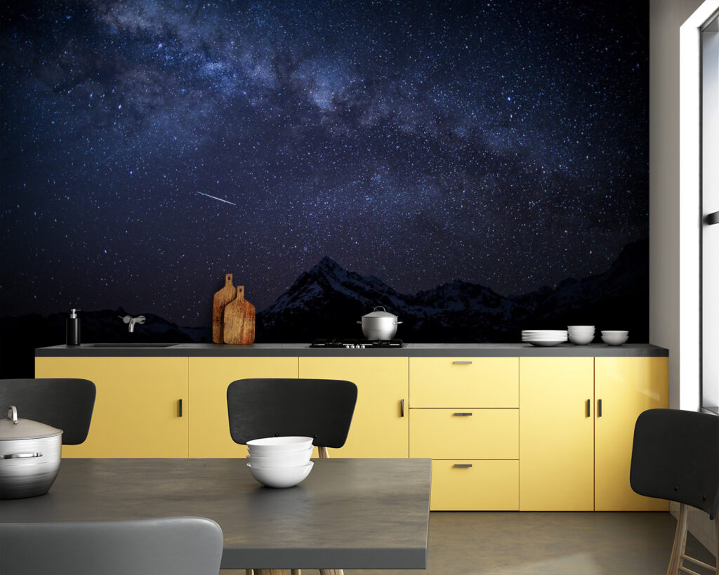 Starry sky over mountains