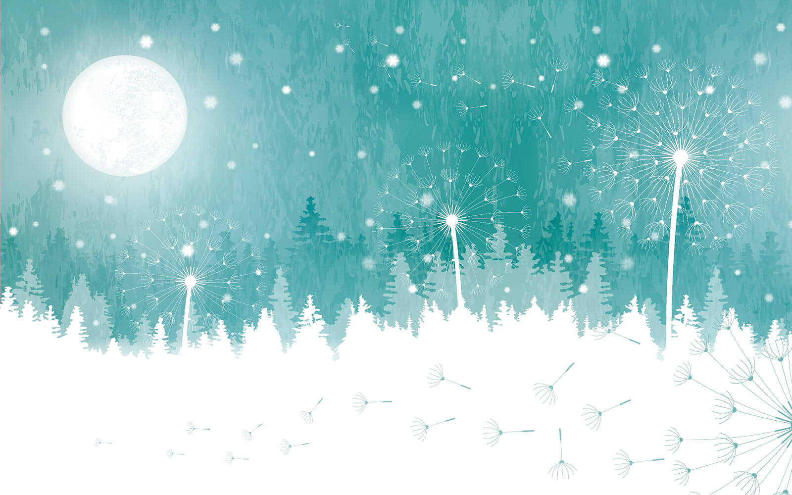 u18359p - Φεγγάρι πάνω από ένα χιονισμένο δάσος - tegory