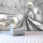 Ταπετσαρίες Λευκές μπάλες σε ένα τούνελ