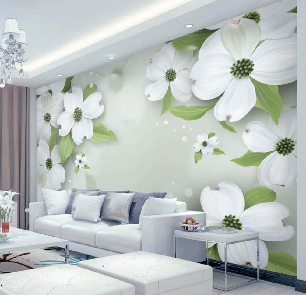 u17150pig1m - Λευκά άνθη με πράσινα φύλλα - tegory