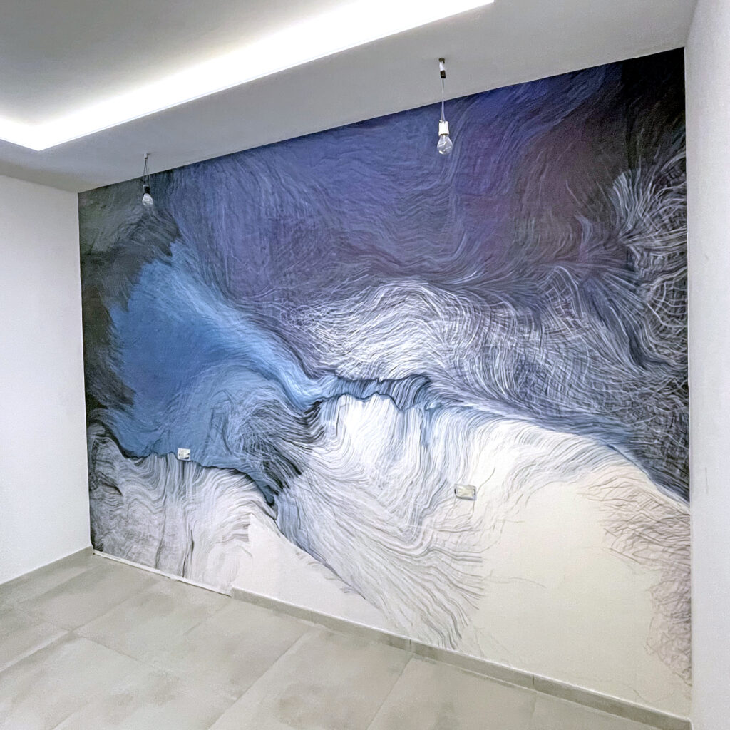 Blue and white painting