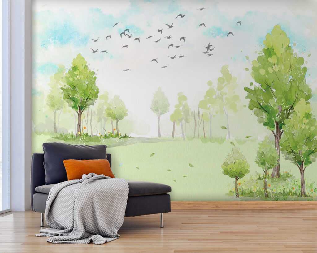 u02064pig25 1024x819 - Πράσινο χωράφι με δέντρα και πουλιά που πετούν στον ουρανό - tegory