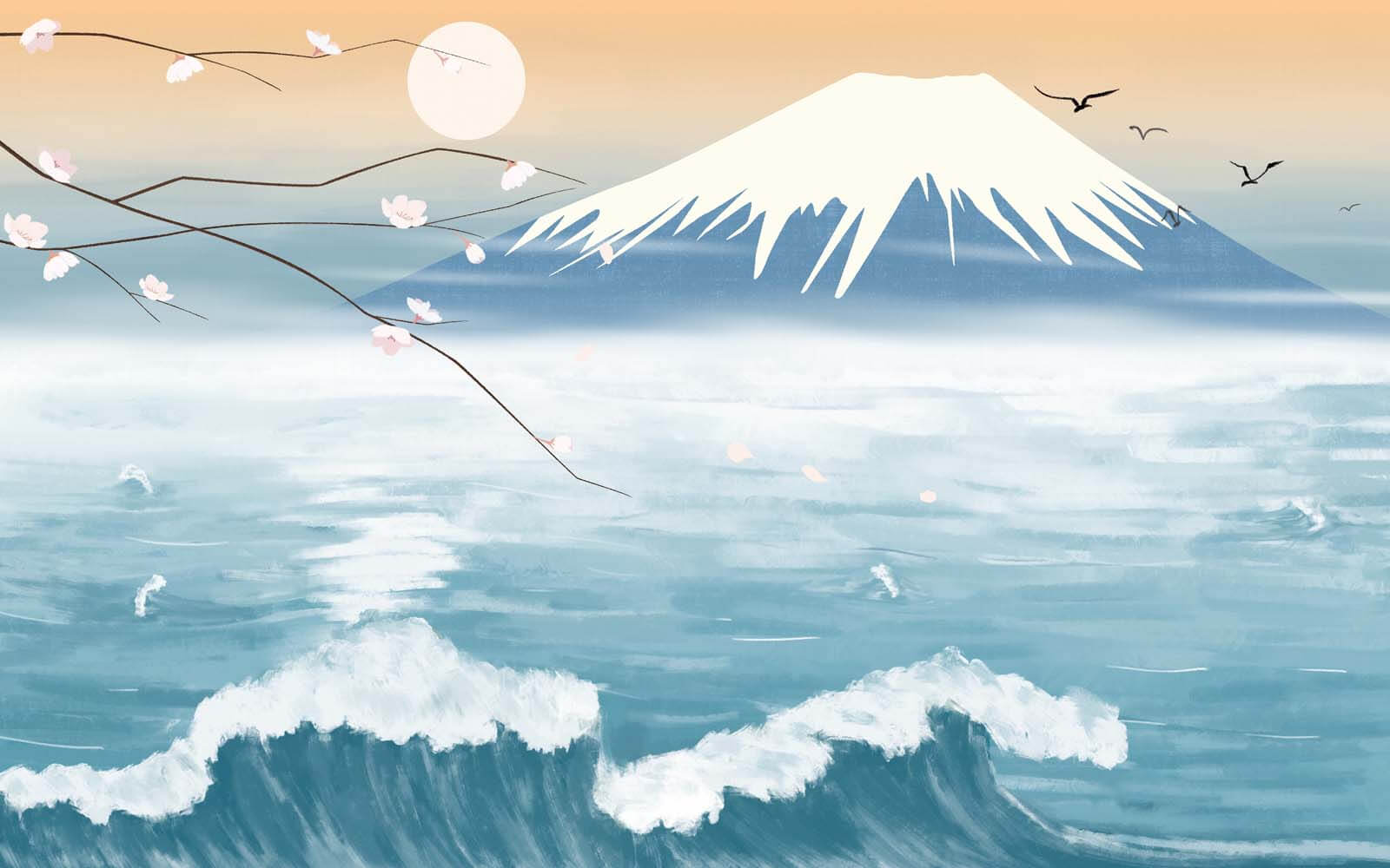 u02326p - Βουνό με κύματα και ένα πουλί που πετάει - tegory