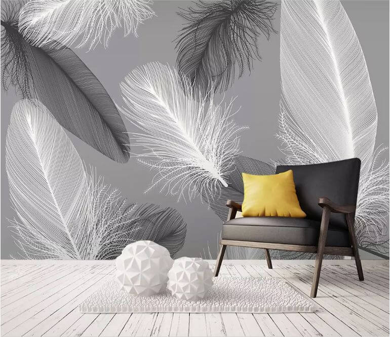Delicate feathers in soft monochrome
