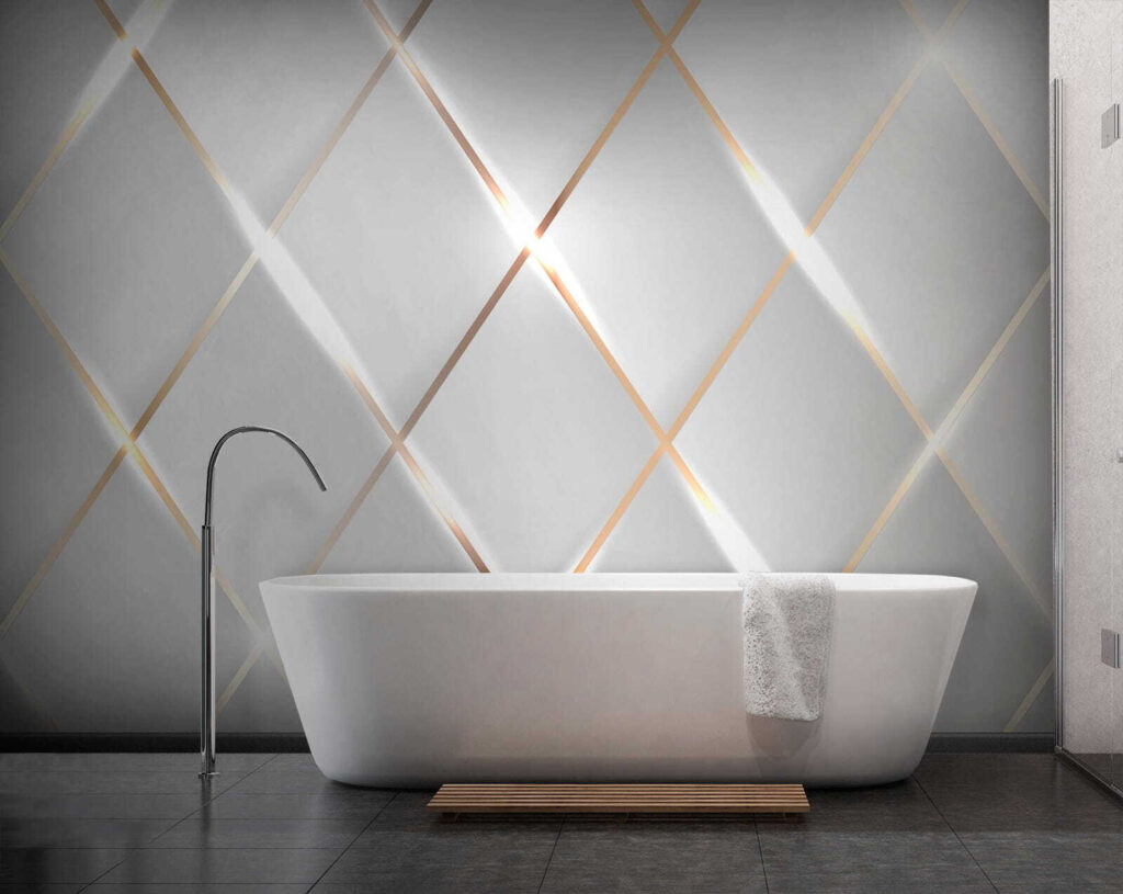 Shimmering light on sleek tiles