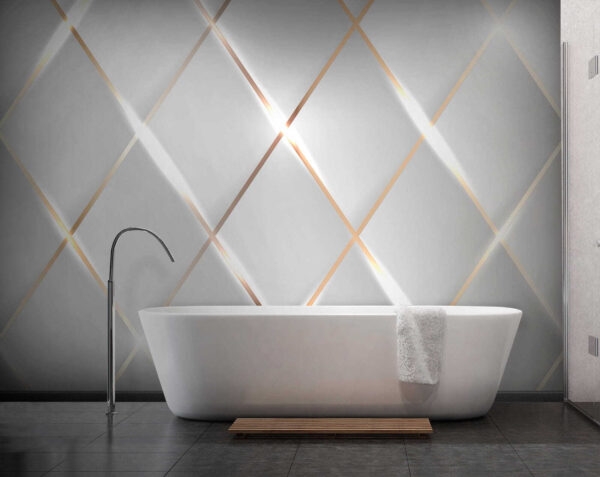 Shimmering light on sleek tiles