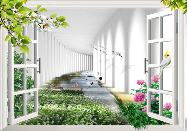 u06326p 600x420 - Παράθυρο με θέα σε λίμνη και λουλούδια - tegory