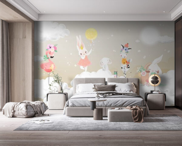 Ταπετσαρίες Ομάδα ζώων σε σύννεφα