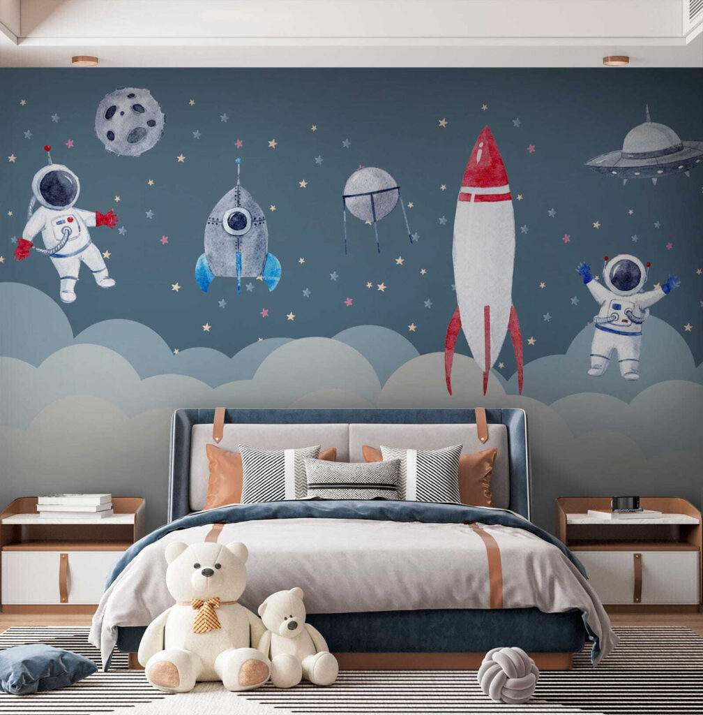 Space shuttles and rockets in the sky